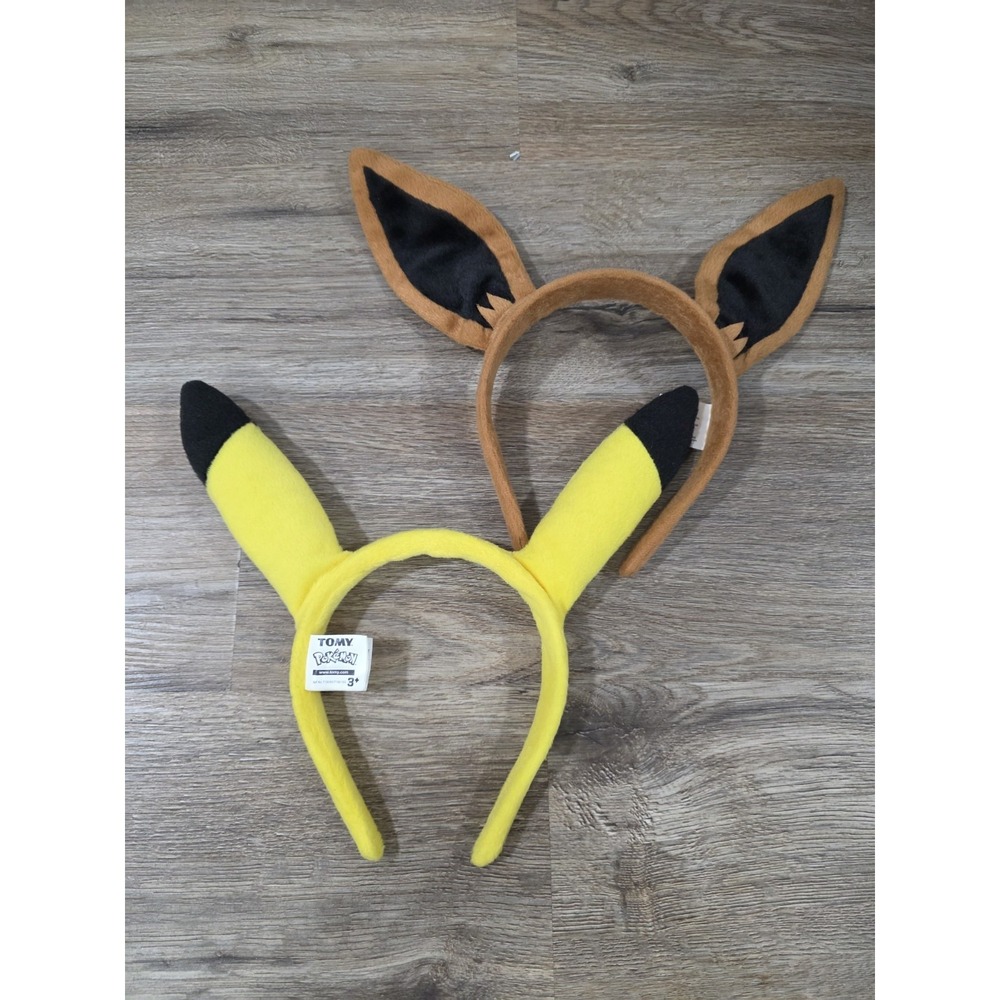 TOMY Pokemon EEVEE & Pikachu Ears Headband Cosplay Dress Up Play Very Nice